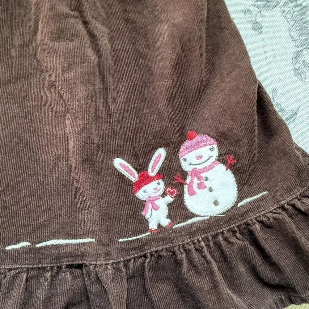 Gymboree 2010 Alpine Sweetie Brown Corduroy Snow Bunny Dress Baby Girl 4T